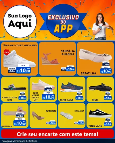 Modelo de Rede Social para Feed Instagram com o tema Exclusivo do Aplicativo para Calçados