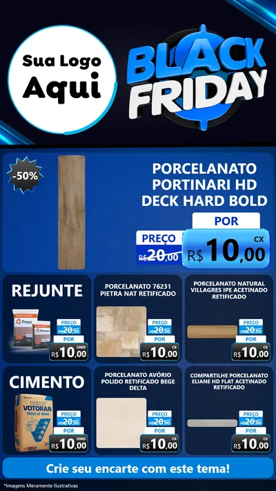 Modelo de Rede Social para Stories com o tema Black Friday para Pisos e revestimentos