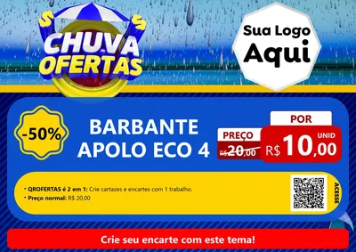 Modelo de Cartaz para Cartaz A4 Horizontal com o tema Chuva de Ofertas para Armarinho e Aviamentos