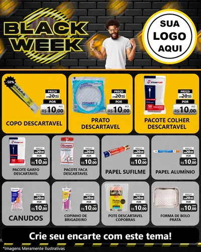 Modelo de Rede Social para Feed Instagram com o tema Black Week para Embalagens