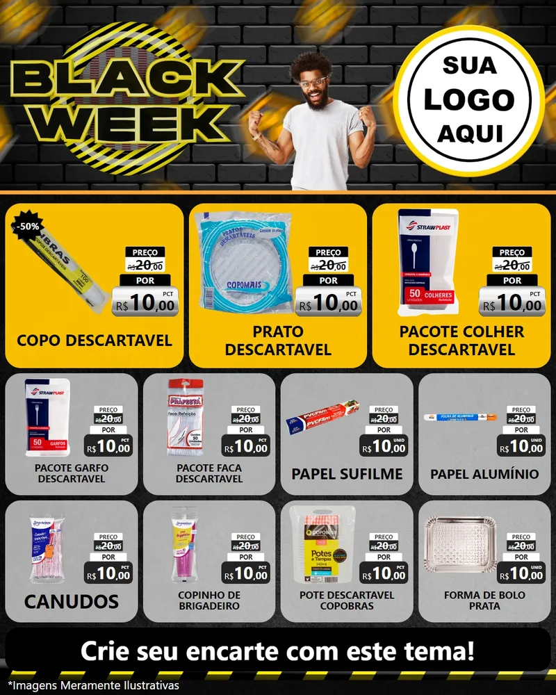 Modelo de Rede Social para Feed Instagram com o tema Black Week para Embalagens