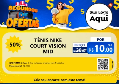 Modelo de Cartaz para Cartaz A4 Horizontal com o tema Segundou de Ofertas para Calçados