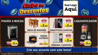 Modelo de TV para TV Horizontal com o tema Clube de Descontos para Móveis e Eletro