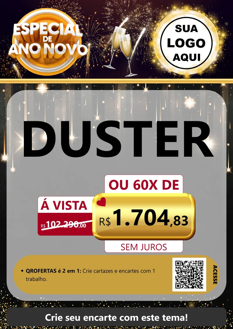 Modelo de Cartaz para Cartaz A4 Vertical com o tema Especial de Ano Novo para Concessionaria de Carros