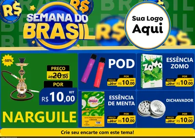 Modelo de Encarte para Encarte A4 Horizontal com o tema Semana Do Brasil para Tabacaria