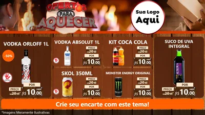 Modelo de TV para TV Horizontal com o tema Ofertas Para Aquecer para Distribuidora de bebidas