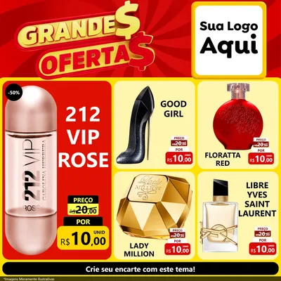 Modelo de Rede Social para Feed Facebook com o tema Grandes Ofertas para Perfumes