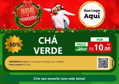 Modelo de Cartaz para Cartaz A4 Horizontal com o tema Natal de Promoções para Produtos Naturais