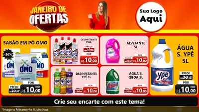 Modelo de TV para TV Horizontal com o tema Janeiro de Ofertas para Produtos de Limpeza