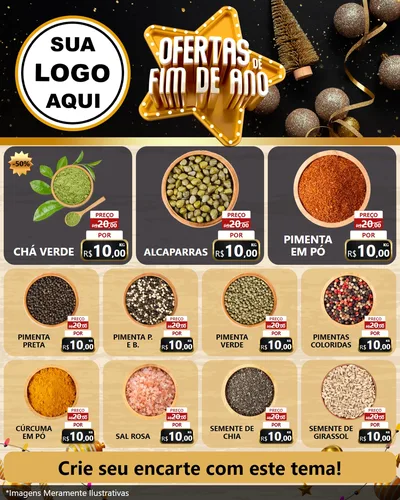 Modelo de Rede Social para Feed Instagram com o tema Ofertas de Fim de Ano para Produtos Naturais