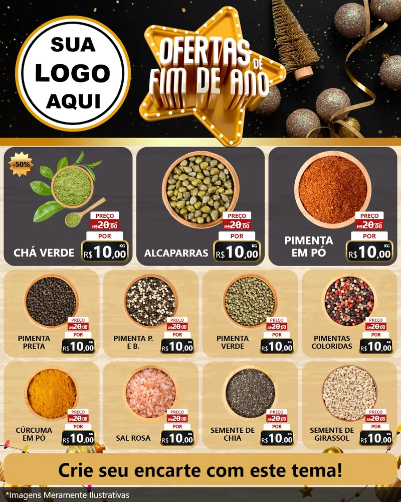 Modelo de Rede Social para Feed Instagram com o tema Ofertas de Fim de Ano para Produtos Naturais