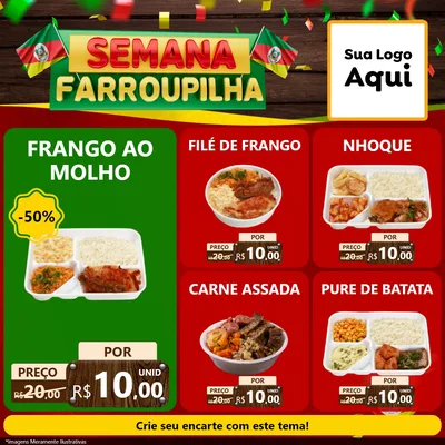 Modelo de Rede Social para Feed Facebook com o tema Semana Farroupilha para Restaurante