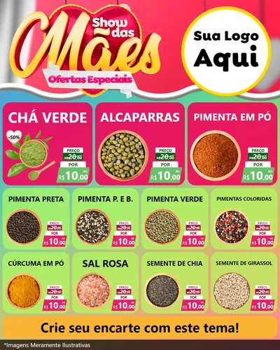 Modelo de Rede Social para Feed Instagram com o tema Show das Mães - Ofertas Especiais para Produtos Naturais
