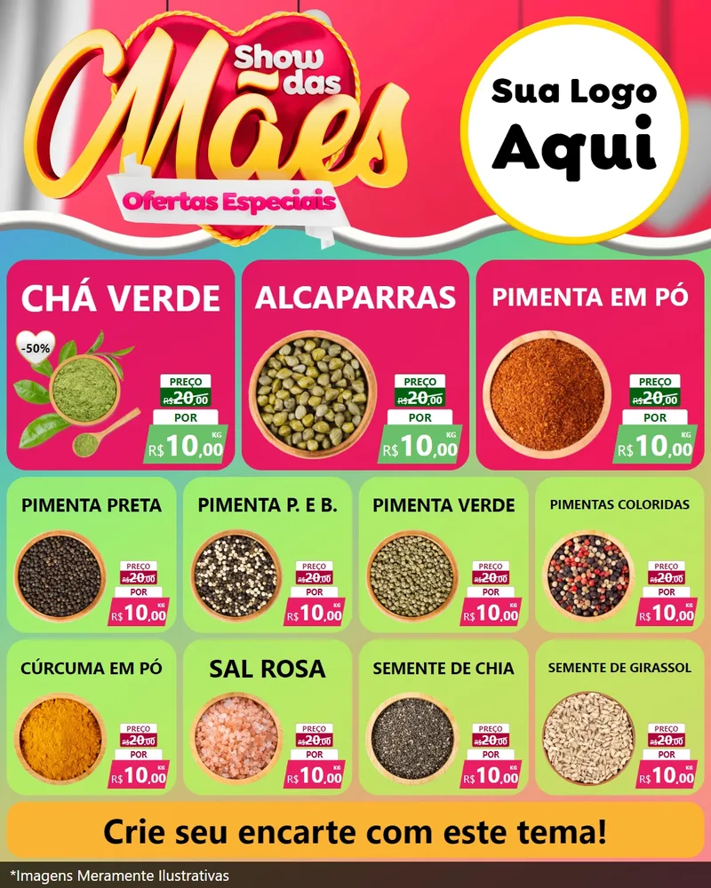 Modelo de Rede Social para Feed Instagram com o tema Show das Mães - Ofertas Especiais para Produtos Naturais