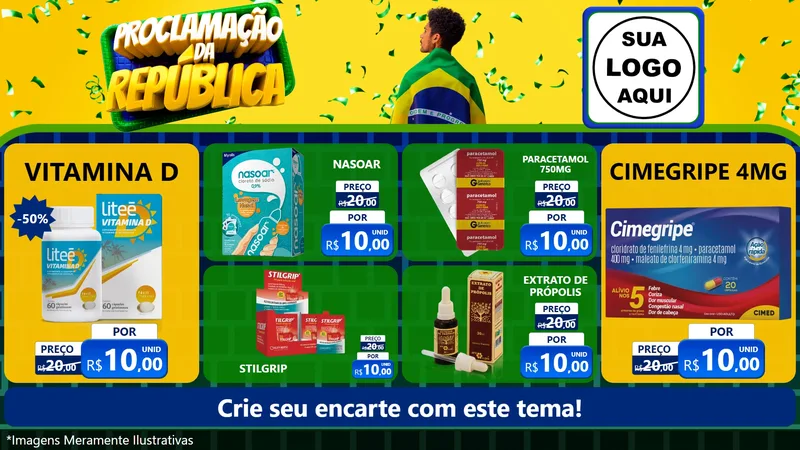 Modelo de TV para TV Horizontal com o tema Proclamação da República para Farmácia