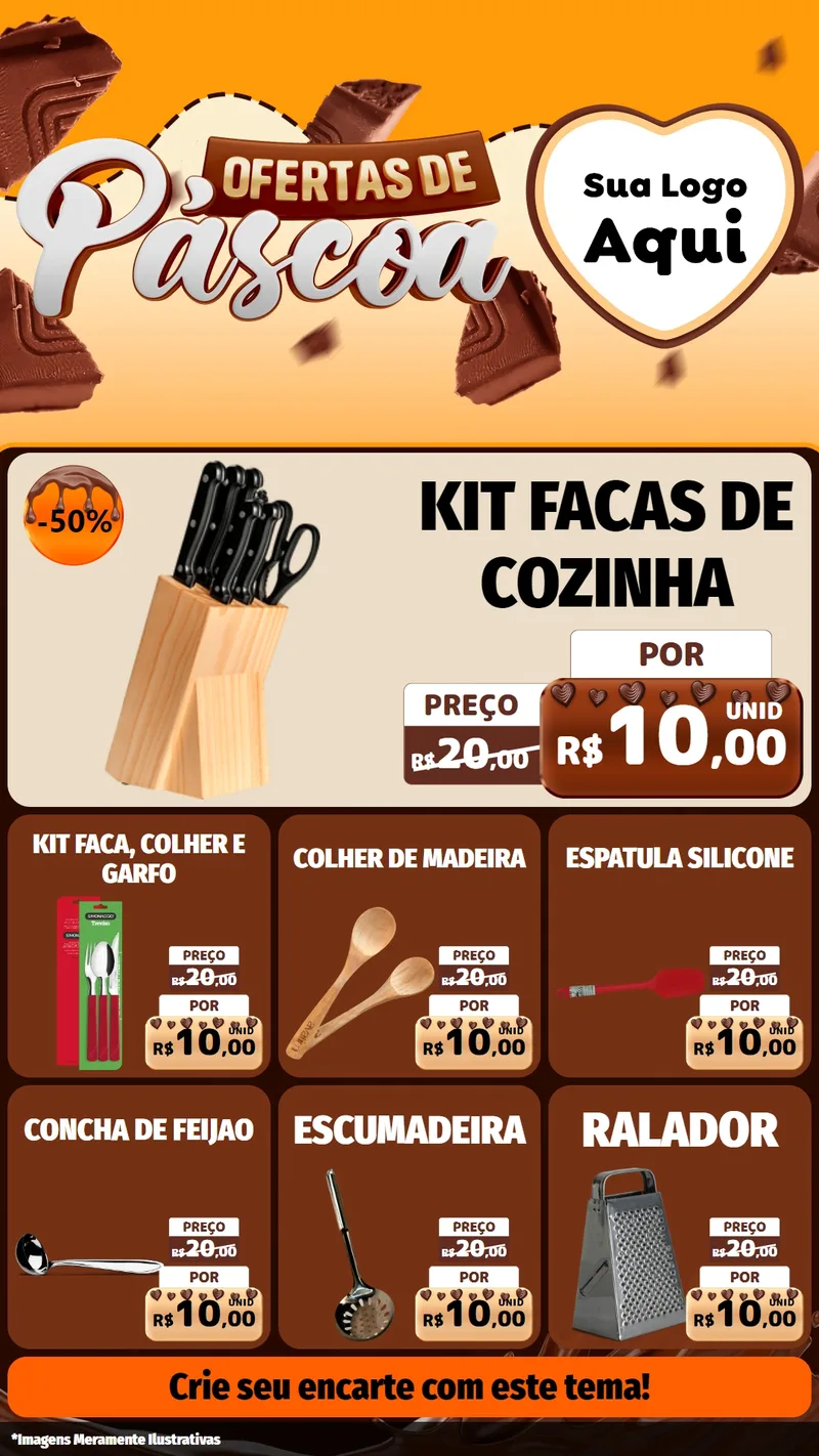 Modelo de Rede Social para Stories com o tema Ofertas de Páscoa para Utilidades Domésticas