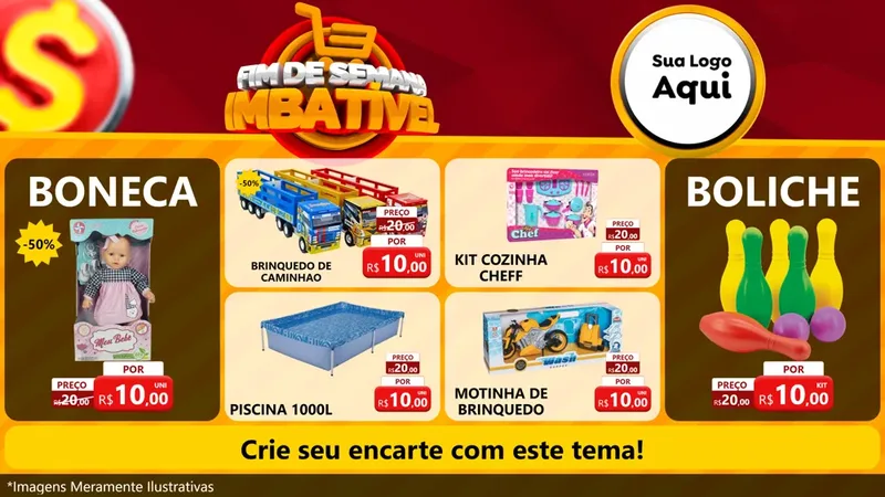 Modelo de TV para TV Horizontal com o tema Fim de Semana Imbatível para Brinquedos
