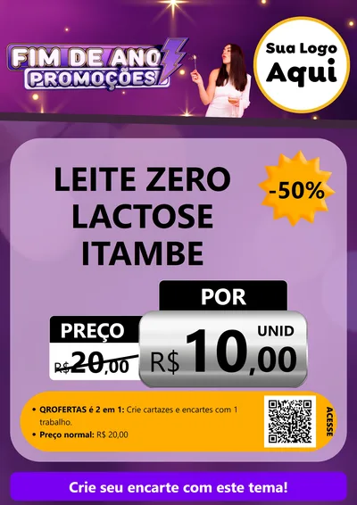 Modelo de Cartaz para Cartaz A4 Vertical com o tema Fim de Ano Promoções para Frios e Laticínios