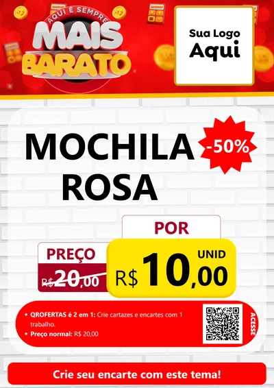 Modelo de Cartaz para Cartaz A4 Vertical com o tema Mais Barato para Papelaria