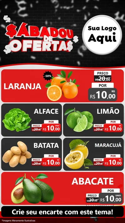 Modelo de TV para TV Vertical com o tema Sabadou de Ofertas para Hortifrúti