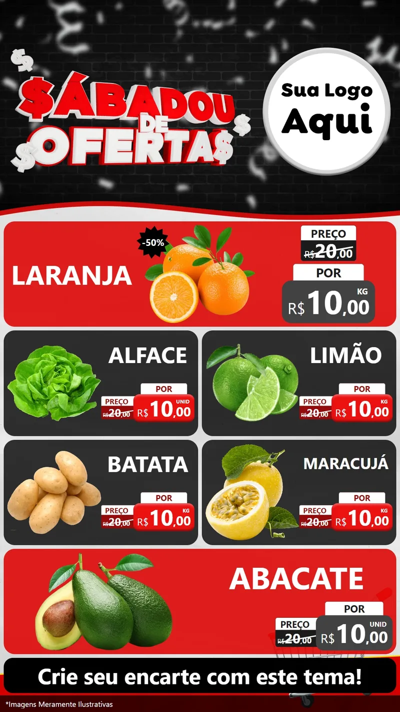 Modelo de TV para TV Vertical com o tema Sabadou de Ofertas para Hortifrúti