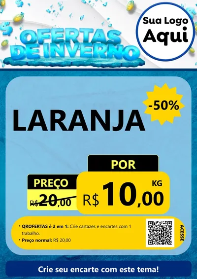 Modelo de Cartaz para Cartaz A4 Vertical com o tema Ofertas de Inverno para Hortifrúti