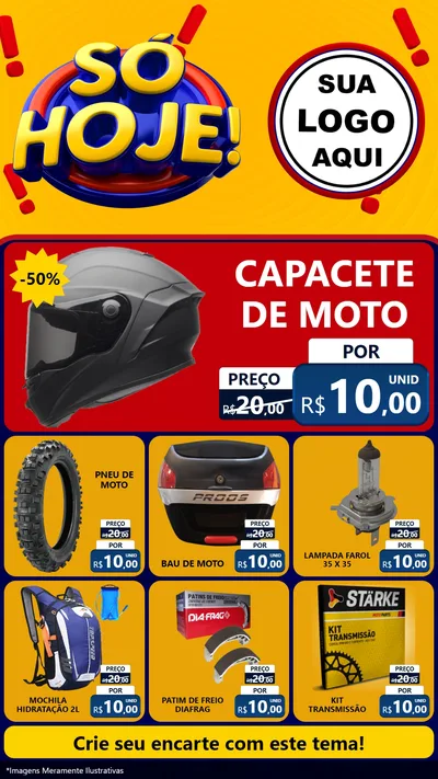 Modelo de Rede Social para Stories com o tema Só Hoje! para Moto peças