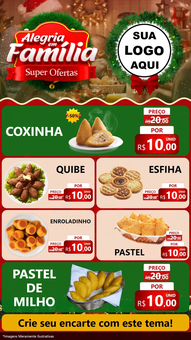 Modelo de TV para TV Vertical com o tema Alegria Em Família - Super Ofertas para Salgadaria