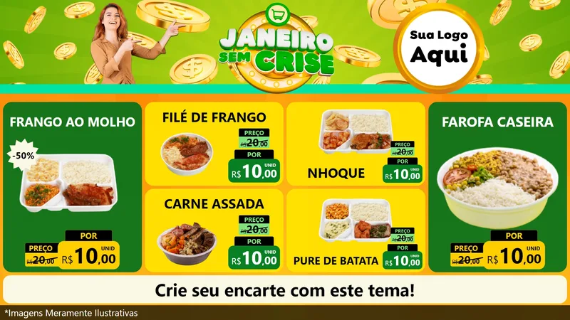 Modelo de TV para TV Horizontal com o tema Janeiro Sem Crise para Restaurante