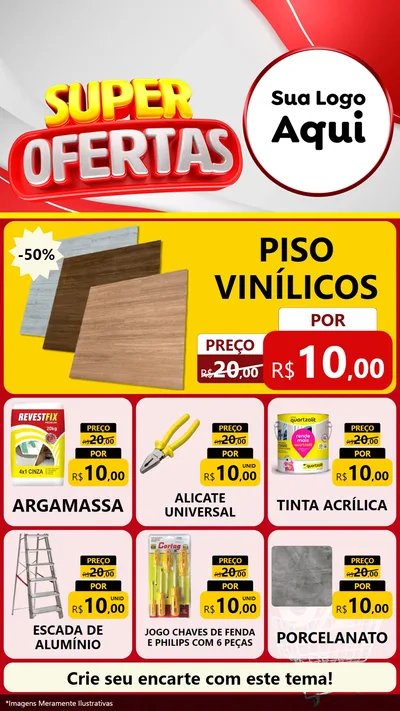 Modelo de Rede Social para Stories com o tema Super Ofertas para Material para Construção