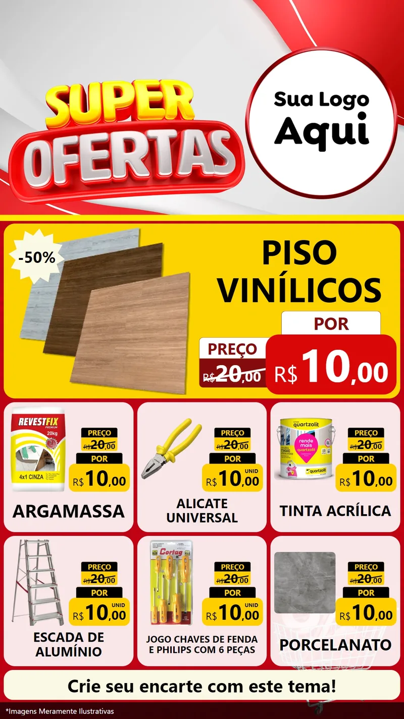 Modelo de Rede Social para Stories com o tema Super Ofertas para Material para Construção