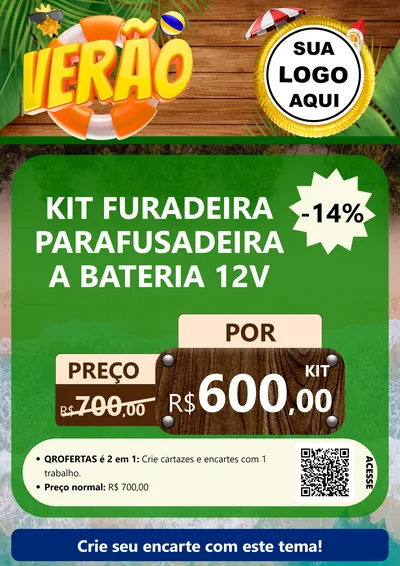 Modelo de Cartaz para Cartaz A4 Vertical com o tema Verão para Maquinas e Ferramentas