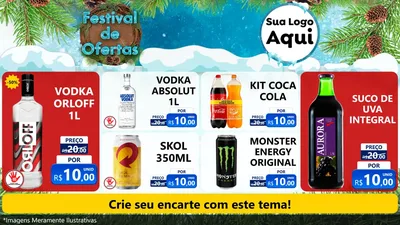 Modelo de TV para TV Horizontal com o tema Festival de Ofertas - Inverno para Distribuidora de bebidas