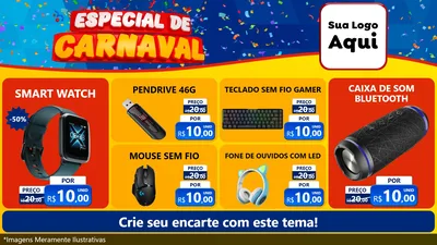 Modelo de TV para TV Horizontal com o tema Especial de Carnaval para Informática