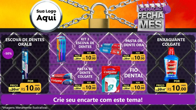 Modelo de TV para TV Horizontal com o tema Operação Fecha Mês para Higiene Pessoal