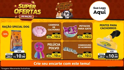 Modelo de TV para TV Horizontal com o tema Super Oferta de Ração para Pet Shop