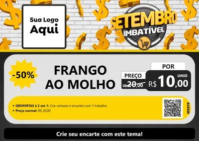 Modelo de Cartaz para Cartaz A4 Horizontal com o tema Setembro Imbatível para Restaurante