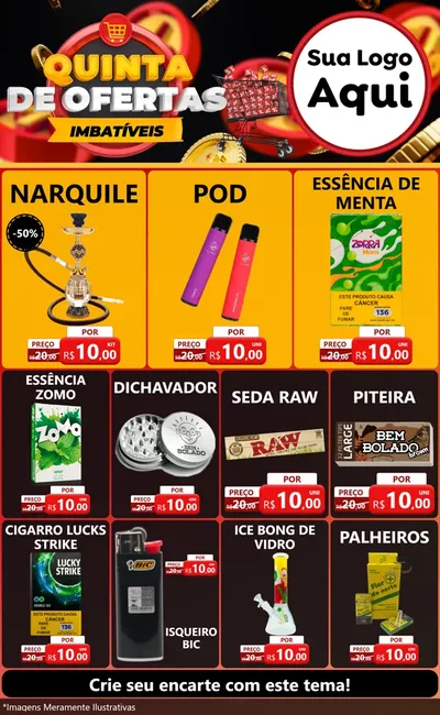 Modelo de Encarte para Encarte Grande com o tema Quinta de Ofertas Imbatíveis para Tabacaria