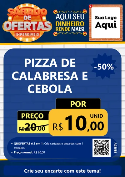 Modelo de Cartaz para Cartaz A4 Vertical com o tema Sábado de Ofertas Imperdíveis para Pizzaria
