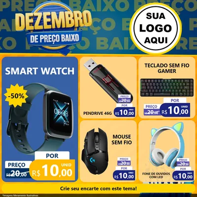 Modelo de Rede Social para Feed Facebook com o tema Dezembro de Preço Baixo para Informática