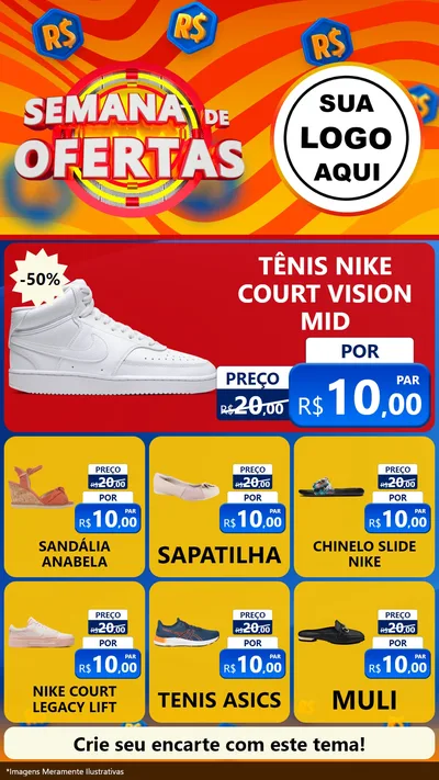 Modelo de Rede Social para Stories com o tema Semana de Ofertas para Calçados