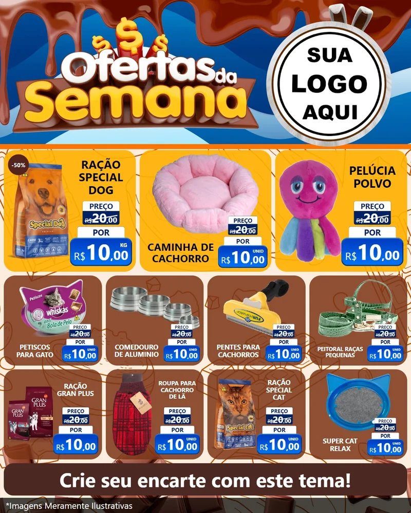 Modelo de Rede Social para Feed Instagram com o tema Ofertas da Semana - Páscoa para Pet Shop