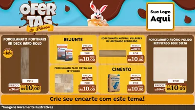 Modelo de TV para TV Horizontal com o tema Ofertas de Páscoa para Pisos e revestimentos
