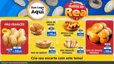 Modelo de TV para TV Horizontal com o tema Quinta do Real para Padaria