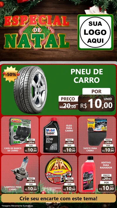 Modelo de Rede Social para Stories com o tema Especial de Natal para Auto peças