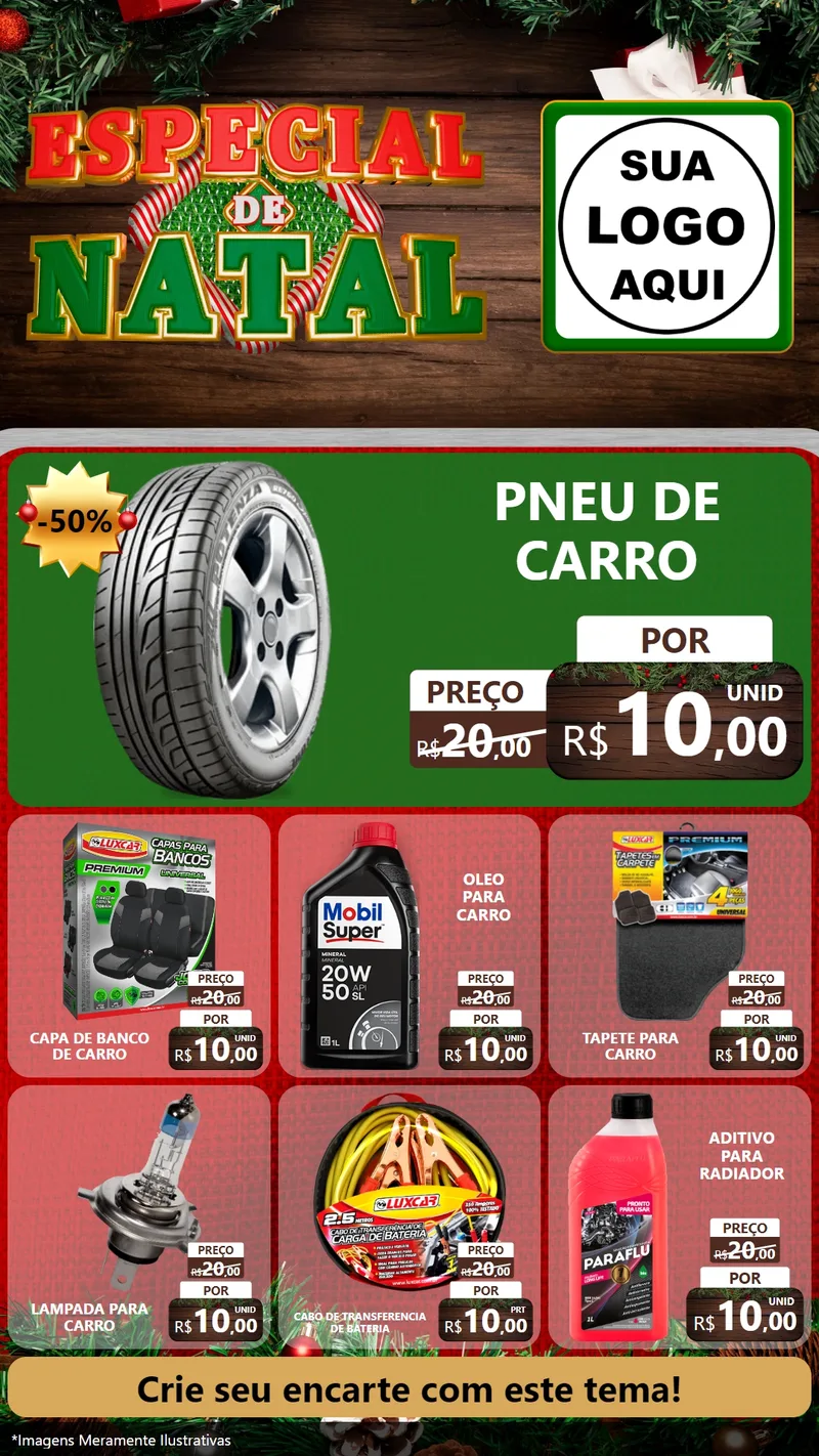 Modelo de Rede Social para Stories com o tema Especial de Natal para Auto peças