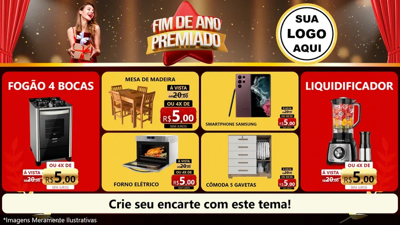 Modelo de TV para TV Horizontal com o tema Fim de Ano Premiado para Móveis e Eletro
