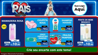 Modelo de TV para TV Horizontal com o tema Mês Dos Pais para Bebês