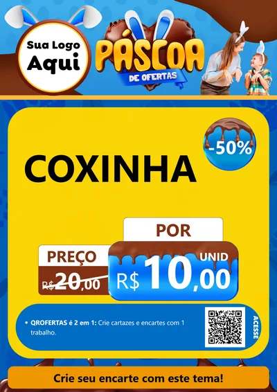 Modelo de Cartaz para Cartaz A4 Vertical com o tema Páscoa de Ofertas para Salgadaria