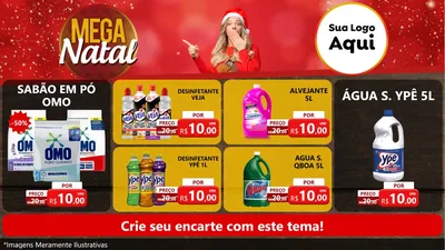 Modelo de TV para TV Horizontal com o tema Mega Natal para Produtos de Limpeza